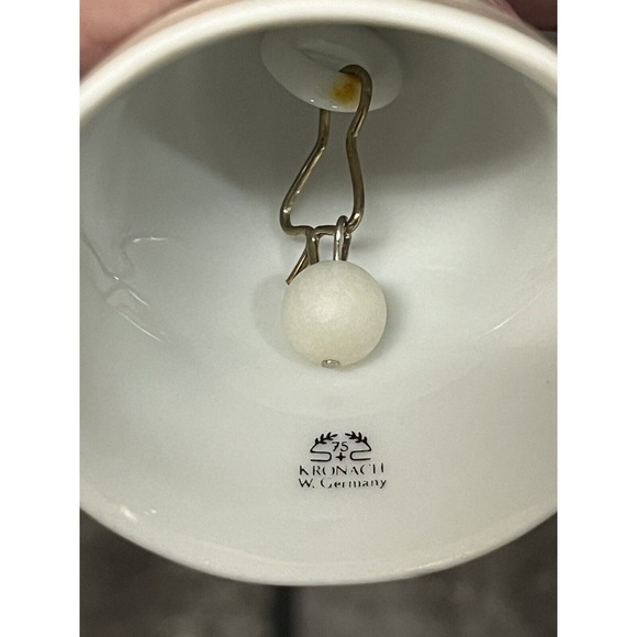 Vintage Kronach Porcelain Collector's Bell West Germany Pink Flowers Birds - Picture 5 of 6